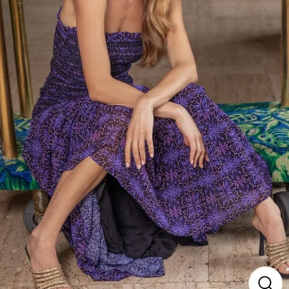 NWT Allison New York Scout Maxi Dress Purple Kaleidoscope Women's Size Small - Picture 5 of 10